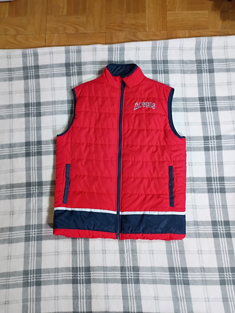 Los Angeles Angels MLB Nitto Red SGA Full Zip Quilted Puffer Vest Men's XL